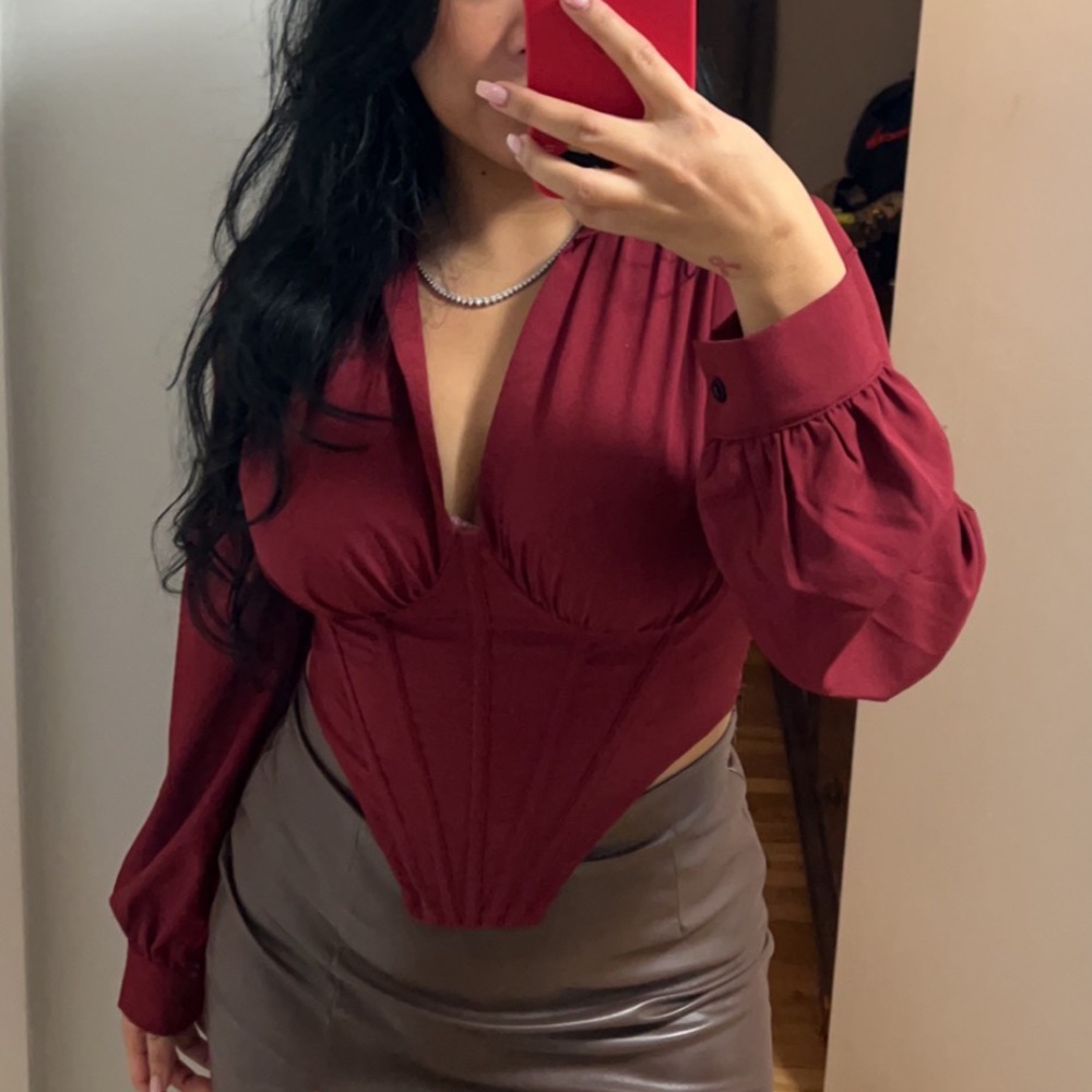 Red corset top
